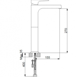 Aqua Çanak Tipi Lavabo Bataryası Siyah 941001B