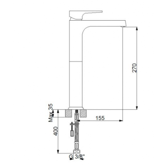 Aqua Çanak Tipi Lavabo Bataryası Siyah 941001B Aqua Çanak Tipi Lavabo Bataryası Siyah 941001B